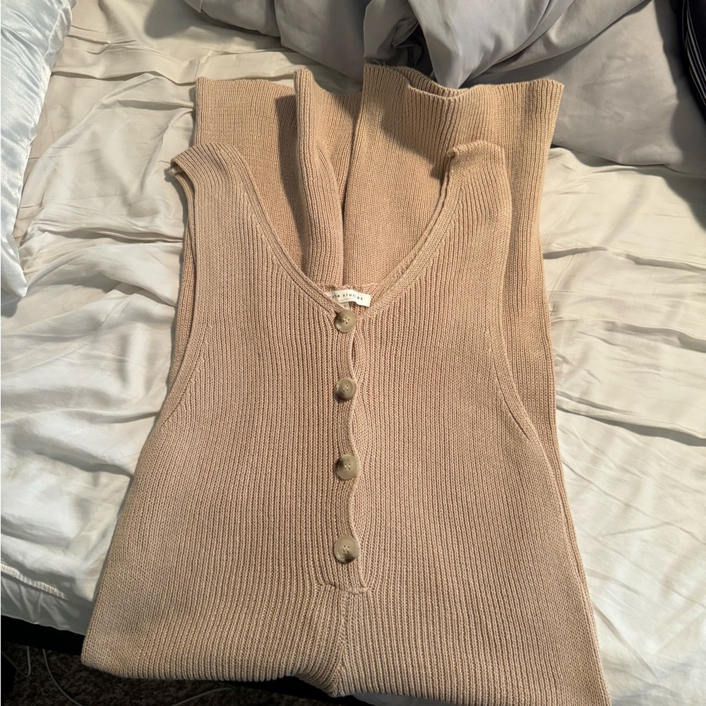 Étophe studios tan sweater jumpsuit